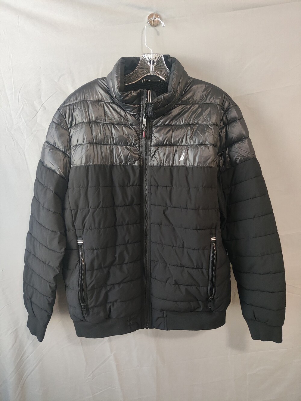 Nautica Jacket Mens Large Puffer Water Resistant Wind Resistant Full Zip Warm